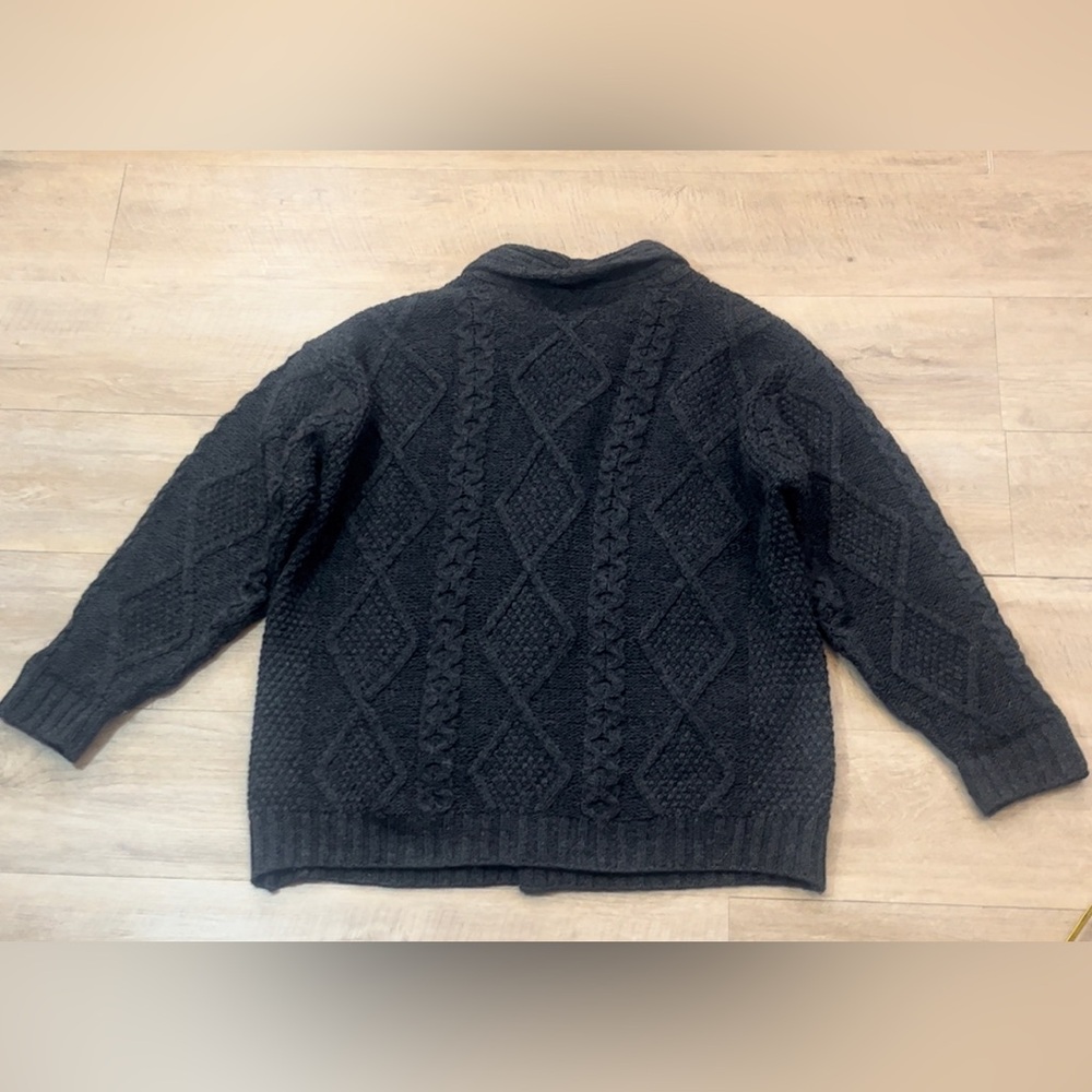 Aran Crafts Men’s 100% Merino Wool Cable Knit Shawl Collar Cardigan Sweater XXL - Picture 10 of 10